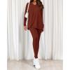 imageBTFBM Two Piece Sets for Women 2025 Casual Lounge Set Matching Oversized Shirts Leggings Workout Airport Travel OutfitsBrown