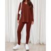 imageBTFBM Two Piece Sets for Women 2025 Casual Lounge Set Matching Oversized Shirts Leggings Workout Airport Travel OutfitsBrown