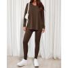 imageBTFBM Two Piece Sets for Women 2025 Casual Lounge Set Matching Oversized Shirts Leggings Workout Airport Travel OutfitsDark Brown