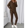 imageBTFBM Two Piece Sets for Women 2025 Casual Lounge Set Matching Oversized Shirts Leggings Workout Airport Travel OutfitsDark Brown