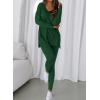 imageBTFBM Two Piece Sets for Women 2025 Casual Lounge Set Matching Oversized Shirts Leggings Workout Airport Travel OutfitsDark Green