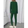 imageBTFBM Two Piece Sets for Women 2025 Casual Lounge Set Matching Oversized Shirts Leggings Workout Airport Travel OutfitsDark Green