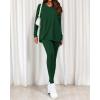 imageBTFBM Two Piece Sets for Women 2025 Casual Lounge Set Matching Oversized Shirts Leggings Workout Airport Travel OutfitsDark Green