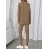 imageBTFBM Two Piece Sets for Women 2025 Casual Lounge Set Matching Oversized Shirts Leggings Workout Airport Travel OutfitsDark Khaki