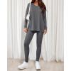 imageBTFBM Two Piece Sets for Women 2025 Casual Lounge Set Matching Oversized Shirts Leggings Workout Airport Travel OutfitsGrey