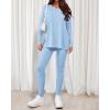 imageBTFBM Two Piece Sets for Women 2025 Casual Lounge Set Matching Oversized Shirts Leggings Workout Airport Travel OutfitsLight Blue