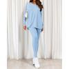 imageBTFBM Two Piece Sets for Women 2025 Casual Lounge Set Matching Oversized Shirts Leggings Workout Airport Travel OutfitsLight Blue