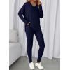 imageBTFBM Two Piece Sets for Women 2025 Casual Lounge Set Matching Oversized Shirts Leggings Workout Airport Travel OutfitsNavy Blue
