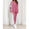 imageBTFBM Two Piece Sets for Women 2025 Casual Lounge Set Matching Oversized Shirts Leggings Workout Airport Travel OutfitsPink
