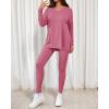 imageBTFBM Two Piece Sets for Women 2025 Casual Lounge Set Matching Oversized Shirts Leggings Workout Airport Travel OutfitsPink