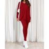 imageBTFBM Two Piece Sets for Women 2025 Casual Lounge Set Matching Oversized Shirts Leggings Workout Airport Travel OutfitsRed