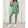 imageBTFBM Two Piece Sets for Women 2025 Casual Lounge Set Matching Oversized Shirts Leggings Workout Airport Travel OutfitsSage Green