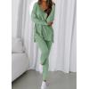 imageBTFBM Two Piece Sets for Women 2025 Casual Lounge Set Matching Oversized Shirts Leggings Workout Airport Travel OutfitsSage Green