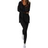 imageBTFBM Two Piece Sets for Women 2025 Casual Lounge Set Matching Oversized Shirts Leggings Workout Airport Travel OutfitsBlack