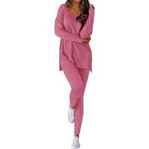 imageBTFBM Two Piece Sets for Women 2025 Casual Lounge Set Matching Oversized Shirts Leggings Workout Airport Travel OutfitsPink