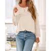 imageBTFBM Womens Long Sleeve Shirts Dressy Lace Fall Tops 2025 Trendy Business Casual TShirts Cute Work Outfits BlousesBeige
