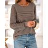 imageBTFBM Womens Long Sleeve Shirts Dressy Lace Fall Tops 2025 Trendy Business Casual TShirts Cute Work Outfits BlousesBrown Grey
