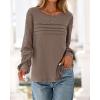 imageBTFBM Womens Long Sleeve Shirts Dressy Lace Fall Tops 2025 Trendy Business Casual TShirts Cute Work Outfits BlousesBrown Grey