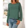 imageBTFBM Womens Long Sleeve Shirts Dressy Lace Fall Tops 2025 Trendy Business Casual TShirts Cute Work Outfits BlousesDark Green