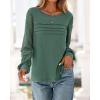 imageBTFBM Womens Long Sleeve Shirts Dressy Lace Fall Tops 2025 Trendy Business Casual TShirts Cute Work Outfits BlousesDark Green
