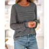 imageBTFBM Womens Long Sleeve Shirts Dressy Lace Fall Tops 2025 Trendy Business Casual TShirts Cute Work Outfits BlousesDark Grey