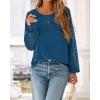 imageBTFBM Womens Long Sleeve Shirts Dressy Lace Fall Tops 2025 Trendy Business Casual TShirts Cute Work Outfits BlousesDark Lake Blue