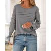imageBTFBM Womens Long Sleeve Shirts Dressy Lace Fall Tops 2025 Trendy Business Casual TShirts Cute Work Outfits BlousesGrey