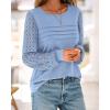 imageBTFBM Womens Long Sleeve Shirts Dressy Lace Fall Tops 2025 Trendy Business Casual TShirts Cute Work Outfits BlousesLight Blue