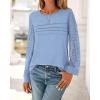 imageBTFBM Womens Long Sleeve Shirts Dressy Lace Fall Tops 2025 Trendy Business Casual TShirts Cute Work Outfits BlousesLight Blue