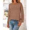 imageBTFBM Womens Long Sleeve Shirts Dressy Lace Fall Tops 2025 Trendy Business Casual TShirts Cute Work Outfits BlousesLight Brown