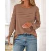 imageBTFBM Womens Long Sleeve Shirts Dressy Lace Fall Tops 2025 Trendy Business Casual TShirts Cute Work Outfits BlousesLight Brown