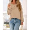 imageBTFBM Womens Long Sleeve Shirts Dressy Lace Fall Tops 2025 Trendy Business Casual TShirts Cute Work Outfits BlousesLight Khaki