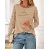 imageBTFBM Womens Long Sleeve Shirts Dressy Lace Fall Tops 2025 Trendy Business Casual TShirts Cute Work Outfits BlousesLight Khaki