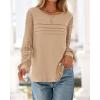 imageBTFBM Womens Long Sleeve Shirts Dressy Lace Fall Tops 2025 Trendy Business Casual TShirts Cute Work Outfits BlousesLight Khaki