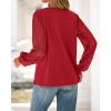 imageBTFBM Womens Long Sleeve Shirts Dressy Lace Fall Tops 2025 Trendy Business Casual TShirts Cute Work Outfits BlousesRed