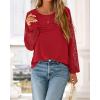 imageBTFBM Womens Long Sleeve Shirts Dressy Lace Fall Tops 2025 Trendy Business Casual TShirts Cute Work Outfits BlousesRed