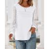 imageBTFBM Womens Long Sleeve Shirts Dressy Lace Fall Tops 2025 Trendy Business Casual TShirts Cute Work Outfits BlousesWhite