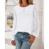 imageBTFBM Womens Long Sleeve Shirts Dressy Lace Fall Tops 2025 Trendy Business Casual TShirts Cute Work Outfits BlousesWhite