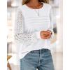 imageBTFBM Womens Long Sleeve Shirts Dressy Lace Fall Tops 2025 Trendy Business Casual TShirts Cute Work Outfits BlousesWhite