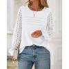 imageBTFBM Womens Long Sleeve Shirts Dressy Lace Fall Tops 2025 Trendy Business Casual TShirts Cute Work Outfits BlousesWhite