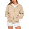 imageBTFBM Zip Up Hoodie Women Fall Fashion 2025 Trendy Long Sleeve Sweatshirt Fleece Jacket Y2K Hoodies Winter ClothingApricot