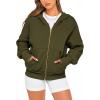 imageBTFBM Zip Up Hoodie Women Fall Fashion 2025 Trendy Long Sleeve Sweatshirt Fleece Jacket Y2K Hoodies Winter ClothingArmy Green
