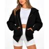 imageBTFBM Zip Up Hoodie Women Fall Fashion 2025 Trendy Long Sleeve Sweatshirt Fleece Jacket Y2K Hoodies Winter ClothingBlack