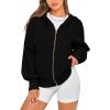 imageBTFBM Zip Up Hoodie Women Fall Fashion 2025 Trendy Long Sleeve Sweatshirt Fleece Jacket Y2K Hoodies Winter ClothingBlack