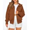 imageBTFBM Zip Up Hoodie Women Fall Fashion 2025 Trendy Long Sleeve Sweatshirt Fleece Jacket Y2K Hoodies Winter ClothingBrown