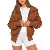 imageBTFBM Zip Up Hoodie Women Fall Fashion 2025 Trendy Long Sleeve Sweatshirt Fleece Jacket Y2K Hoodies Winter ClothingBrown