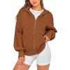 imageBTFBM Zip Up Hoodie Women Fall Fashion 2025 Trendy Long Sleeve Sweatshirt Fleece Jacket Y2K Hoodies Winter ClothingBrown