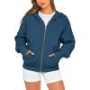 imageBTFBM Zip Up Hoodie Women Fall Fashion 2025 Trendy Long Sleeve Sweatshirt Fleece Jacket Y2K Hoodies Winter ClothingDark Blue