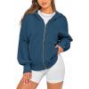 imageBTFBM Zip Up Hoodie Women Fall Fashion 2025 Trendy Long Sleeve Sweatshirt Fleece Jacket Y2K Hoodies Winter ClothingDark Blue