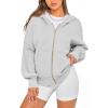 imageBTFBM Zip Up Hoodie Women Fall Fashion 2025 Trendy Long Sleeve Sweatshirt Fleece Jacket Y2K Hoodies Winter ClothingGrey